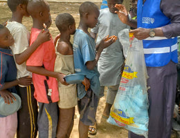 Nassarawa, Nigeria - Participating in Mobile Food Rescue Program by Distributing 23+ Hot Meals & Drinking Water to 23+ Beloved Orphans & Less Privileged Children