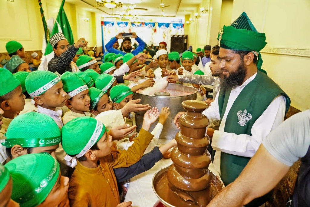 Hyderabad, India - Participating in Orphan Support Program & Mawlid Support Program by Serving Blessed Food & Blessed Desserts at Grand Mawlid an Nabi ﷺ to Local Community's 250+ Beloved Orphans & Less Privileged Children