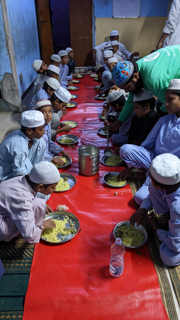 Hyderabad, India - Honoring Second Day of Holy Month of Muharam & Holy Wiladat (Birthday) of Mawlana Khas Muhammad Shirwani ق ع by Making Holy Qurban for Sayyidina Imam Hussain (AS) & Serving Hot Dinners to Local Community's Madrasa/School Children