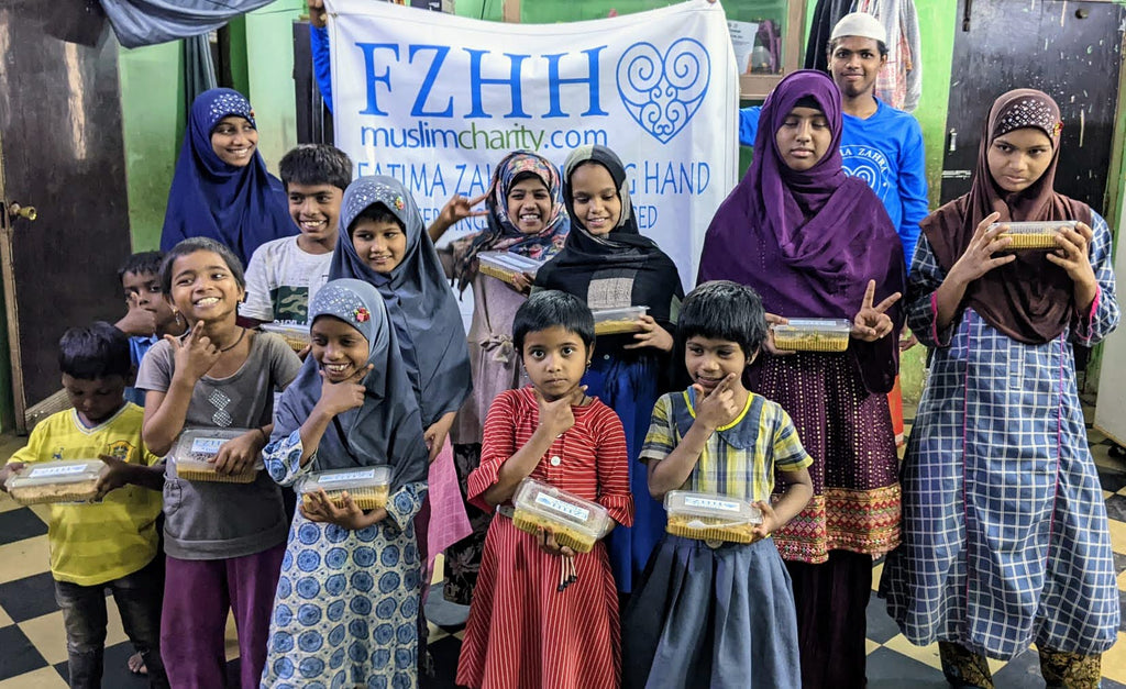 Hyderabad, India - Participating in Mobile Food Rescue Program by Serving 700+ Hot Meals (Haleem) to Children at 3 Local Madrasas/Schools, Beloved Orphans & Less Privileged People