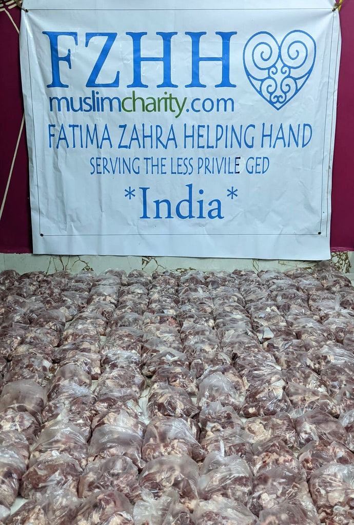Hyderabad, India - Honoring Last Wednesday of Holy Month of Safar al Muzaffar by Distributing Holy Qurbani Meat to Local Community's Madrasa/School Children & Less Privileged Families