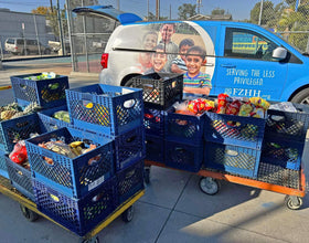 Los Angeles, California - Participating in Mobile Food Rescue Program by Rescuing & Distributing Over 900+ lbs. of Essential Foods, Groceries & Supplies to Local Community's Breadline Serving Less Privileged Families