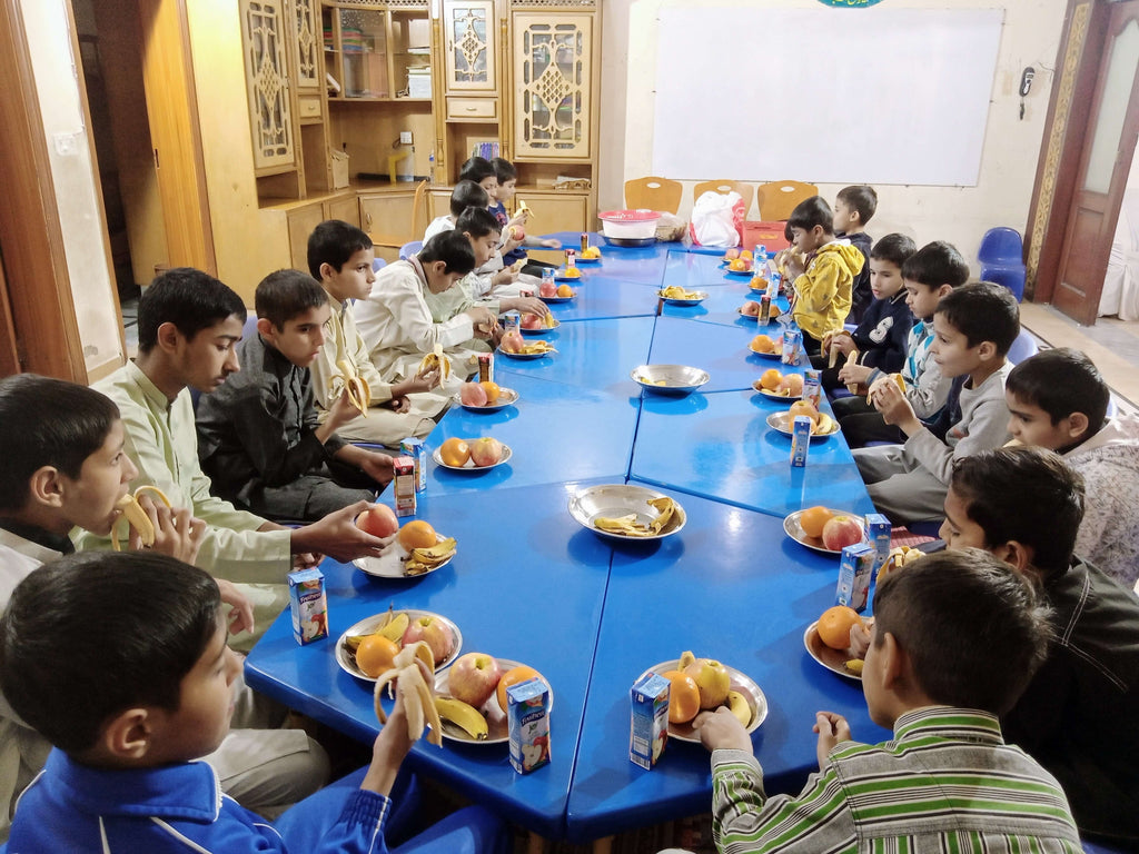 Lahore, Pakistan - Participating in Orphan Support Program & Mobile Food Rescue Program by Distributing Fresh Fruits & Fresh Juices to Beloved Orphans & Less Privileged Children at Local Community's Orphanage