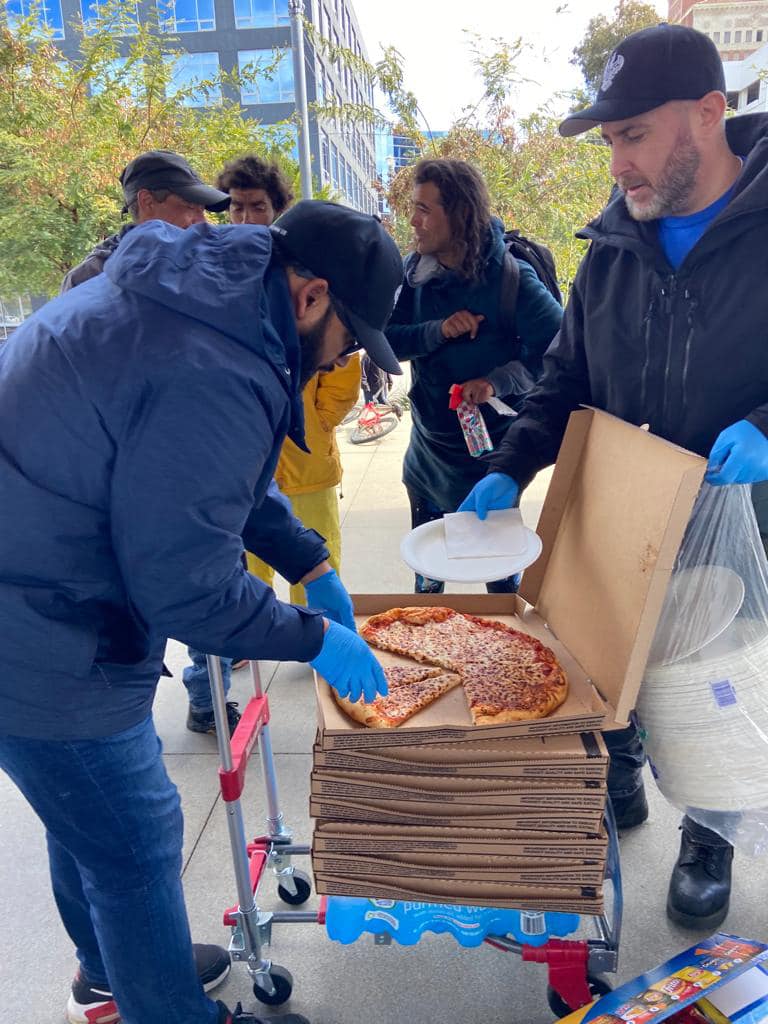 Los Angeles, California - Participating in Mobile Food Rescue Program by Serving 100+ Hot Meals, Chips & Water to Local Community's Homeless & Less Privileged People