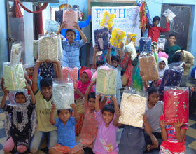 Hyderabad, India - Participating in Orphan Support Program & Mobile Food Rescue Program by Distributing Brand New Clothes to Beloved Orphans at Local Community's Orphanage