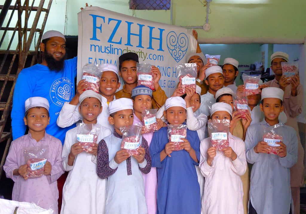 Hyderabad, India - Participating in Holy Qurbani Program & Mobile Food Rescue Program by Processing, Packaging & Distributing Holy Qurbani Meat from 8 Holy Qurbans to Beloved Orphans, Multiple Madrasas/Schools & Less Privileged Families