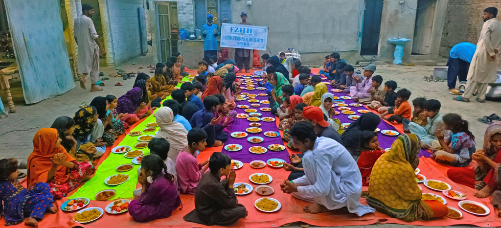 Sindh, Pakistan - Ramadan Day 15 - Participating in Month of Ramadan Appeal Program & Mobile Food Rescue Program by Serving 150+ Complete Iftari Meals with Hot Dinners & Cold Drinks to Beloved Orphans & Widows
