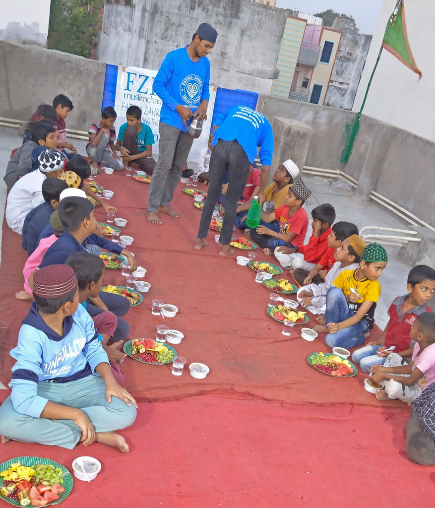 Hyderabad, India - Participating in Month of Ramadan Appeal Program & Mobile Food Rescue Program by Serving Complete Iftari Meals with Fresh Fruits, Hot Dinners & Cold Drinks to 150+ Less Privileged Women & Children