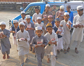 Hyderabad, India - Participating in Holy Qurbani Program & Ramadan Appeal Program by Processing, Packaging & Distributing Holy Qurbani Meat from 25 Holy Qurbans to Madrasa Students, Homeless & Less Privileged Families