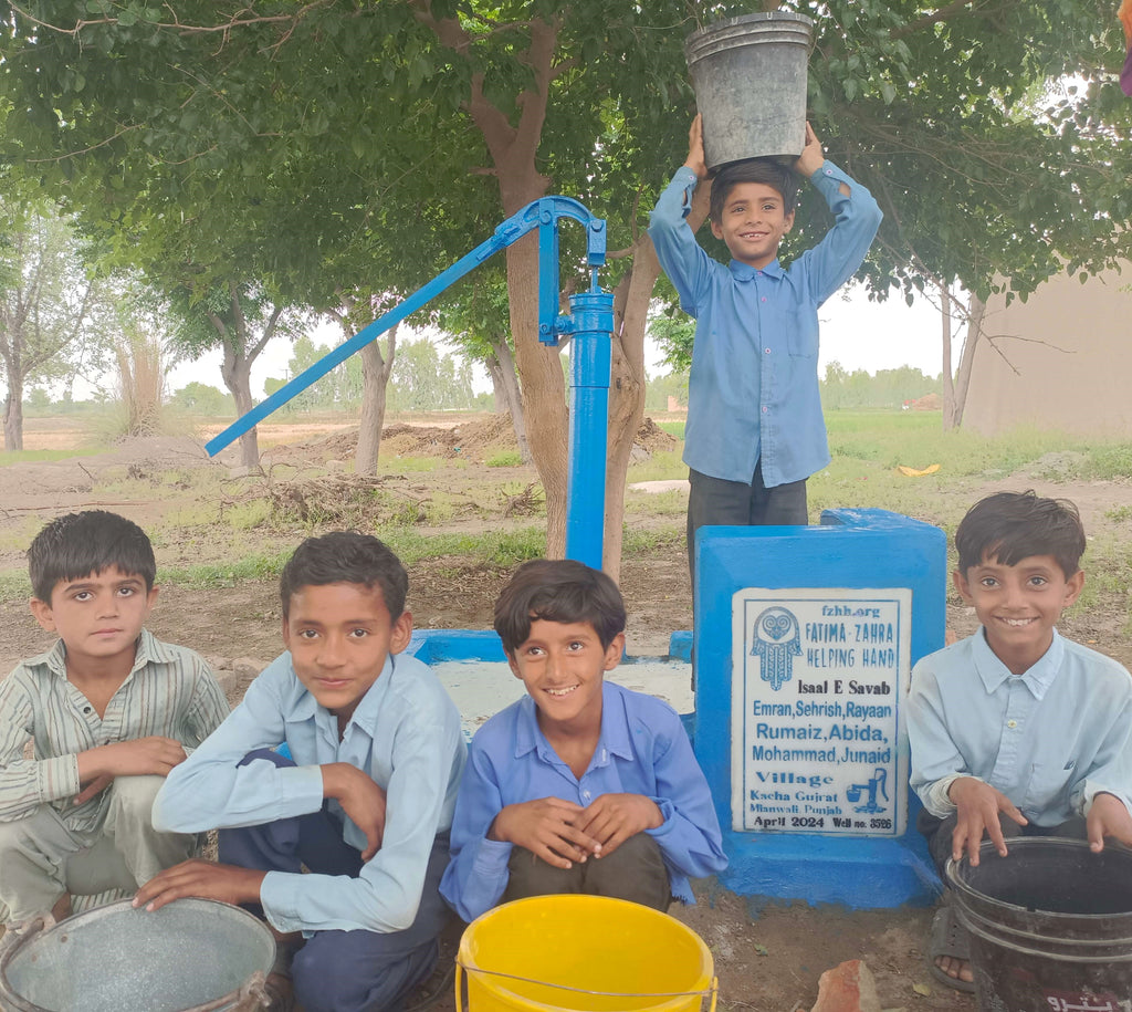 Punjab, Pakistan – Emran, Sehrish, Rayaan, Rumaiz, Abida, Mohammad, Junaid – FZHH Water Well# 3526