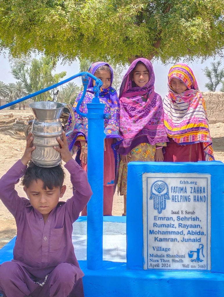 Sindh, Pakistan – Emran, Sehrish, Rumaiz, Rayaan, Mohammad, Abida, Kamran, Junaid – FZHH Water Well# 3463