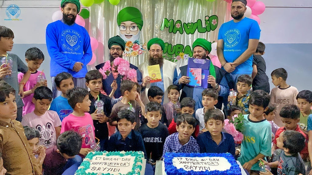 Lahore, Pakistan - Participating in Orphan Support & Mawlid Support Programs by Celebrating ZikrAllah & Mawlid an Nabi ﷺ, Serving Hot Meals with Blessed Birthday Cakes & Distributing Goodie Bags to Beloved Orphans