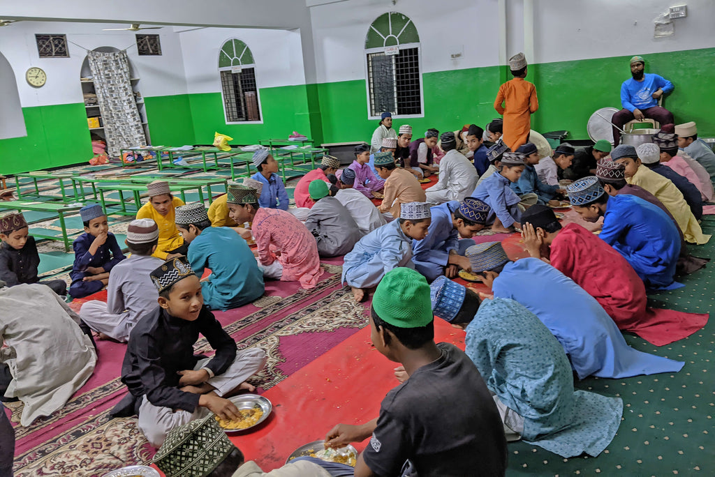 Hyderabad, India - Participating in Mobile Food Rescue Program by Serving Hot Meals to 110+ Madrasa Students & Homeless Families