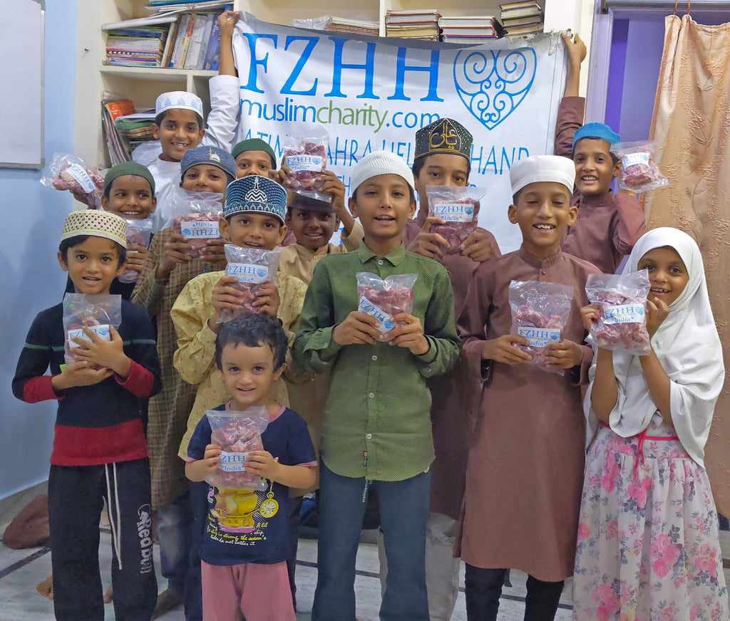 Hyderabad, India - Participating in Holy Qurbani Program & Mobile Food Rescue Program by Processing, Packaging & Distributing Holy Qurbani Meat from 159+ Holy Qurbans to Madrasa Students & Less Privileged Families