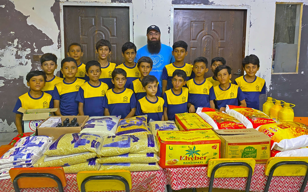 Lahore, Pakistan - Participating in Orphan Support Program & Mobile Food Rescue Program by Distributing Monthly Ration to Local Community Orphanage Serving Beloved Orphans & Less Privileged Children