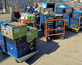 Los Angeles, California - Participating in Mobile Food Rescue Program by Rescuing & Distributing Over 1800+ lbs. of Essential Foods, Groceries & Supplies to Local Community's Breadline Serving Less Privileged Families