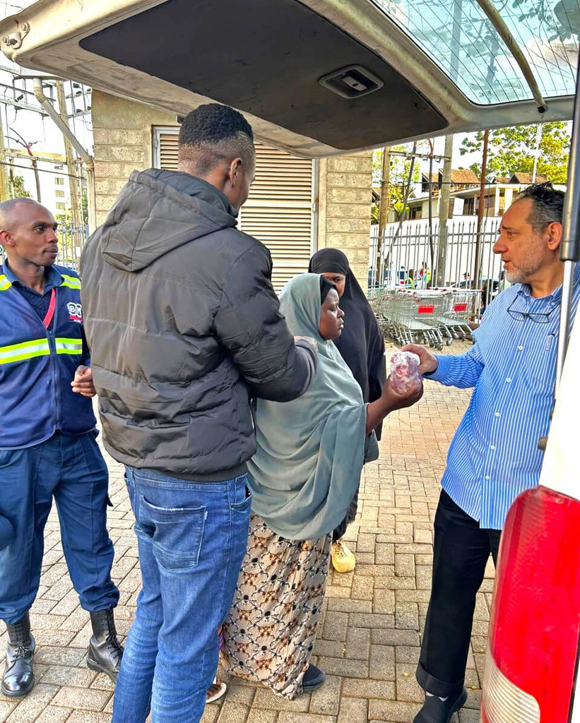 Nairobi, Kenya - Participating in Holy Qurbani Program & Mobile Food Rescue Program by Processing, Packaging & Distributing Over 97+ lbs. of Holy Qurbani Meat from 5+ Holy Qurbans to Local Community's 50+ Less Privileged People