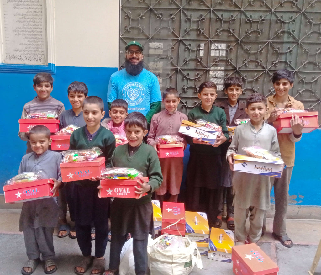 Lahore, Pakistan - Participating in Orphan Support Program by Distributing Brand New Winter Shoes for School & Goodie Bags Filled with Gifts & Candies to 27+ Beloved Orphans at Local Community Orphanage