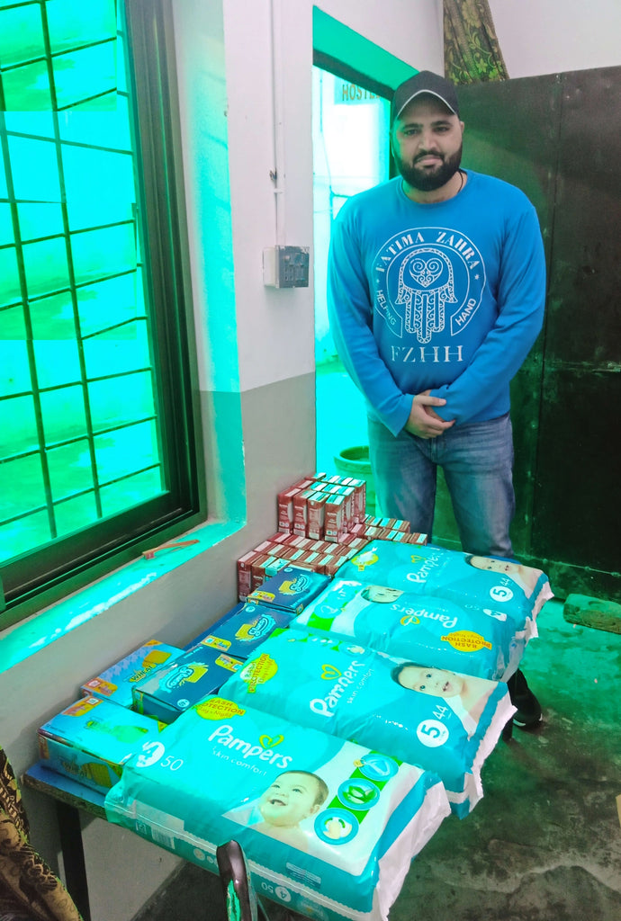 Lahore, Pakistan - Participating in Orphan Support Program & Mobile Food Rescue Program by Distributing Diapers, Snacks, Candies & Goodie Bags to Local Community's Orphanage Serving Visually Impaired Children