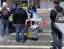 Los Angeles, California - Participating in Mobile Food Rescue Program by Preparing & Serving 100+ Freshly Cooked Hot Meals, Desserts & Water to Community's Homeless & Less Privileged People