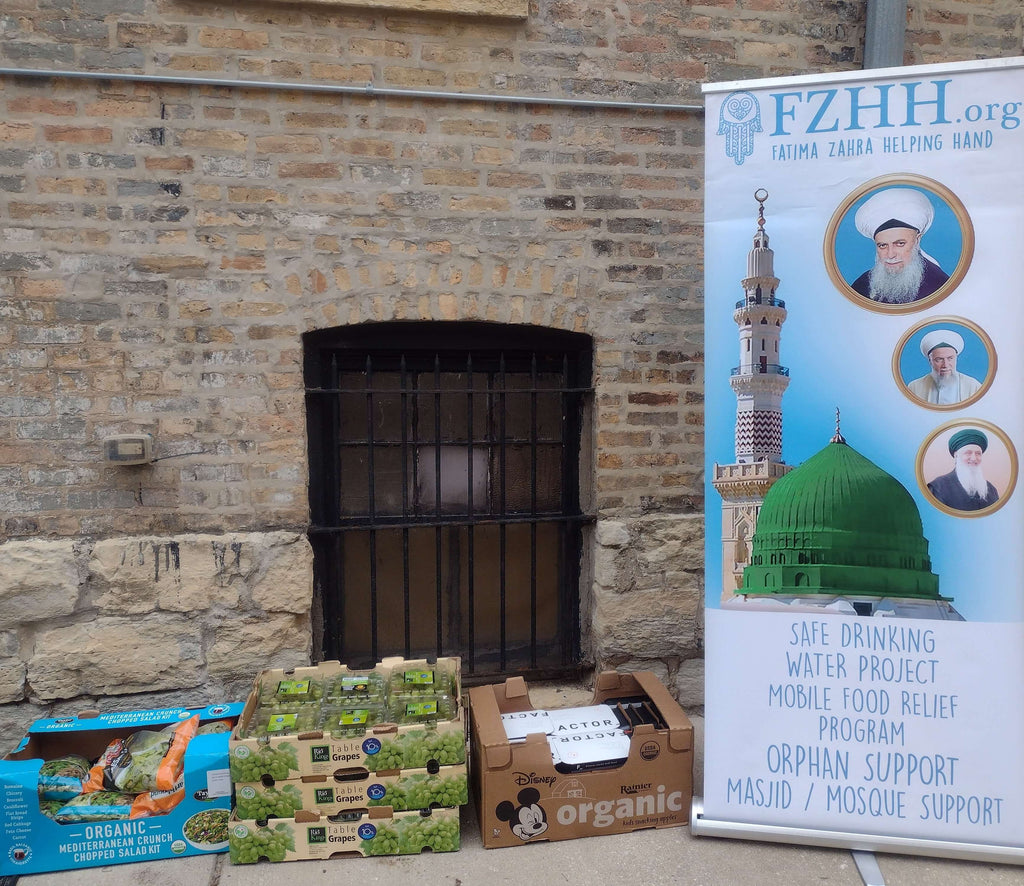 Honoring URS Mubarak of Mawlana Ghumuqi (Q), URS Mubarak (Gregorian) of Sultanul Awliya Mawlana Shaykh Nazim (Q) & URS Mubarak of Sayyidina Hamza (AS) by Distributing 150 Boxes of Grapes, Salad Kits, & Prepared Meals to Community's Homeless Shelters - CHI