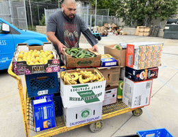 Los Angeles, California - Participating in Mobile Food Rescue Program by Rescuing & Distributing 300+ lbs. of Fresh Fruits, Vegetables & Essential Groceries to Local Community's Breadline Serving Less Privileged Families