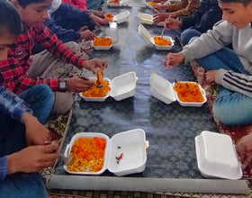Lahore, Pakistan - Participating in Orphan Support Program & Mobile Food Rescue Program by Serving Hot Lunches & Sweets to 60+ Beloved Orphans at Local Community's Orphanage