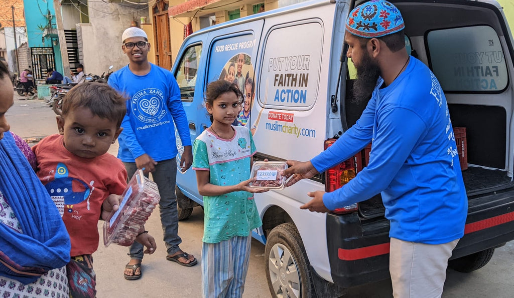 Hyderabad, India - Participating in Holy Qurbani Program by Processing, Packaging & Distributing Holy Qurbani Meat to Local Community's Orphanage