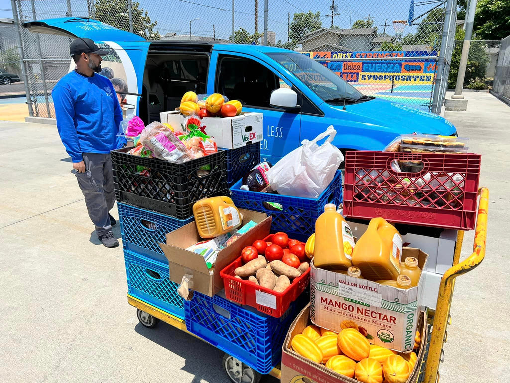 Los Angeles, California - Participating in Mobile Food Rescue Program by Rescuing & Distributing 800+ lbs. of Essential Groceries to Local Community's Breadline Serving Less Privileged Families