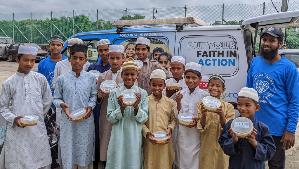 Hyderabad, India - Participating in Holy Qurbani Program & Mobile Food Rescue Program by Processing Holy Qurbani Meat from 7 Holy Qurbans to Make & Distribute 900+ Haleems to Beloved Orphans, Madrasa Students, Homeless & Less Privileged Families