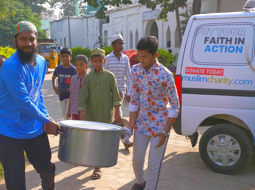 Hyderabad, India - Participating in Orphan Support Program & Mobile Food Rescue Program by Serving Hot Meals to Beloved Orphans at Local Community's Orphanage