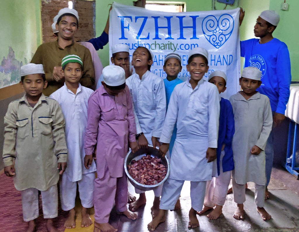 Hyderabad, India - Participating in Holy Qurbani Program & Mobile Food Rescue Program by Processing, Packaging & Distributing Holy Qurbani Meat from 2 Holy Qurbans to Beloved Orphans, Madrasas/Schools & Less Privileged Families