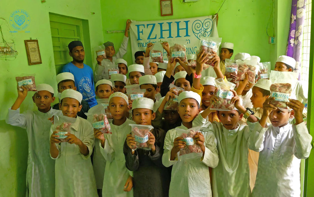 Hyderabad, India - Participating in Holy Qurbani Program & Mobile Food Rescue Program by Processing, Packaging & Distributing Holy Qurbani Meat from 159+ Holy Qurbans to Beloved Orphans, Madrasa Students, Homeless & Less Privileged Families
