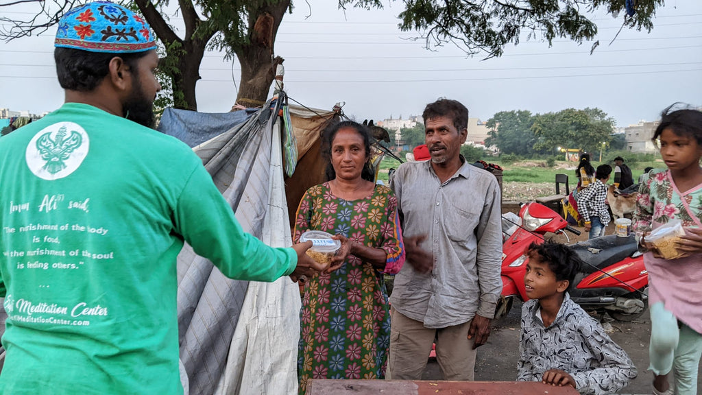 Hyderabad, India - Participating in Mobile Food Rescue Program by Serving Hot Meals to Local Community's Less Privileged Children & Distributing to Homeless Families