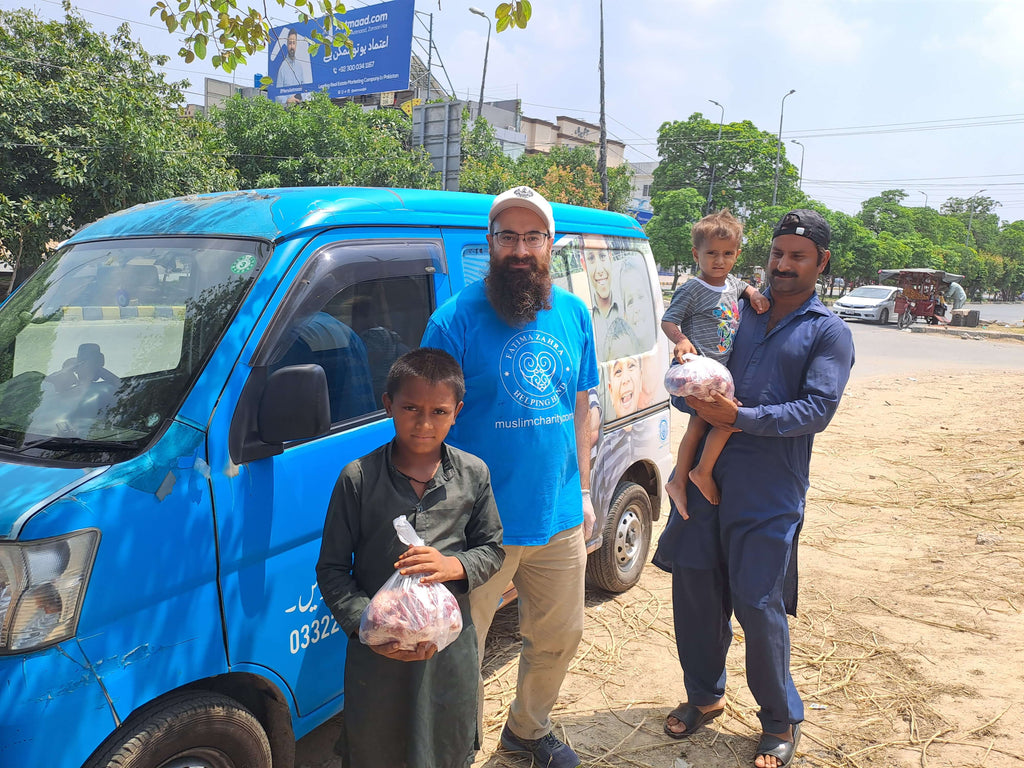 Lahore, Pakistan - Participating in Holy Qurbani Program & Mobile Food Rescue Program by Processing, Packaging & Distributing Holy Qurbani Meat from 3 Holy Qurbans to Local Community's Homeless & Less Privileged Families