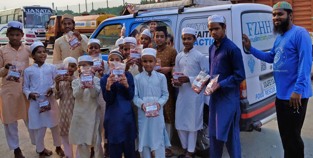 Hyderabad, India - Participating in Holy Qurbani Program & Mobile Food Rescue Program by Processing, Packaging & Distributing Holy Qurbani Meat from 15 Holy Qurbans to Multiple Madrasas/Schools & Less Privileged Families