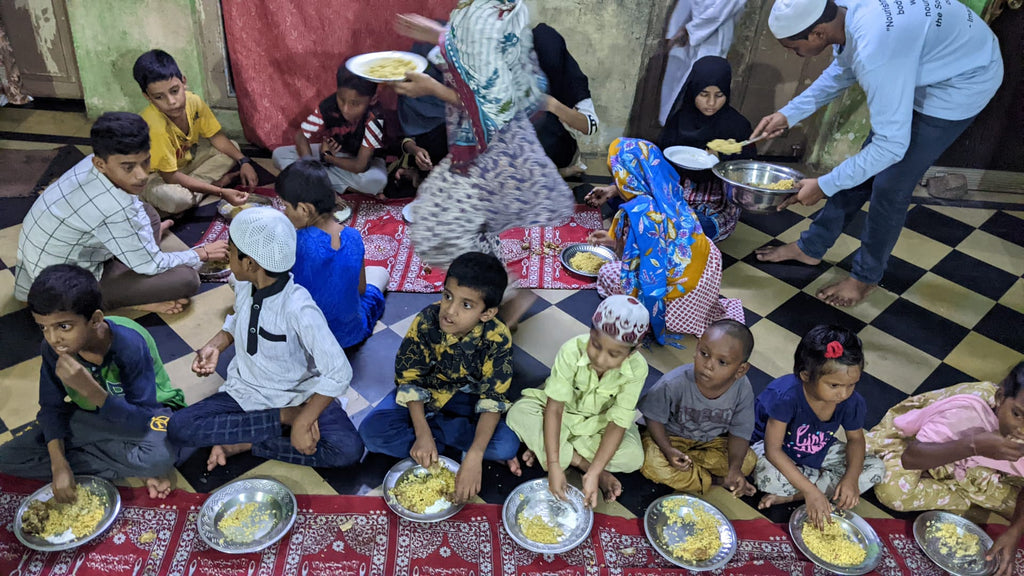 Hyderabad, India - Honoring the Welcoming of Holy Month of Safar al Muzaffar & URS/Union of Sayyidina Mawlana Shaykh Yaqub al Charikhi ق ع by Distributing Holy Qurban Meat & Serving Hot Dinners to Local Community's Madrasa/School Children