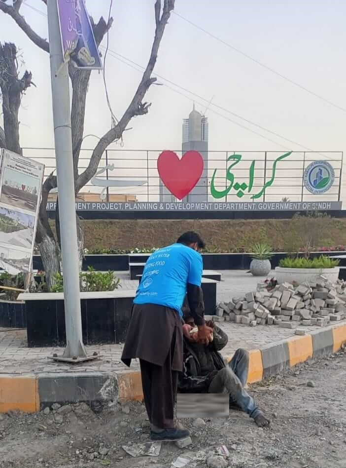 Karachi, Pakistan - Participating in Mobile Food Rescue Program by Distributing Fresh Fruits to Local Community's Homeless & Less Privileged People