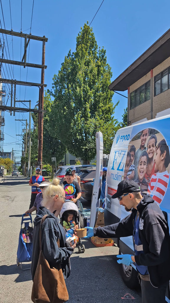 Vancouver, Canada - Participating in Mobile Food Rescue Program by Serving Hot Breakfasts & Lunches with Drinks and Desserts & Distributing Fresh Fruits & Veggies to Local Community's Homeless & Less Privileged People