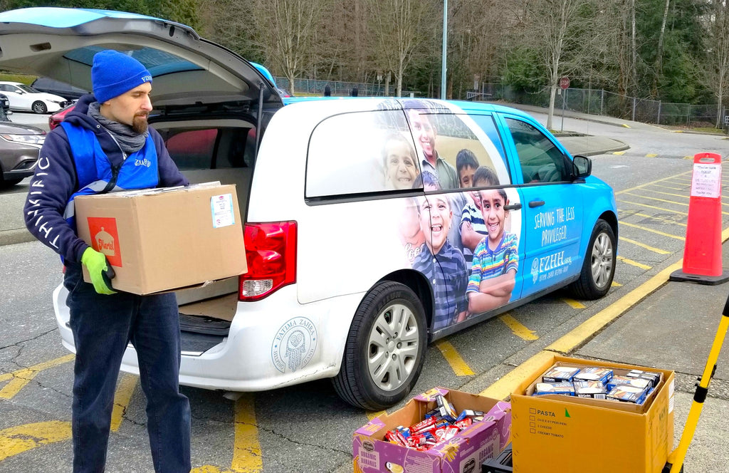Vancouver, Canada - Participating in Mobile Food Rescue Program by Rescuing & Distributing Weekly Lunch & Breakfast Foods & Brand New Socks for 200+ Less Privileged Students at Local Community's School