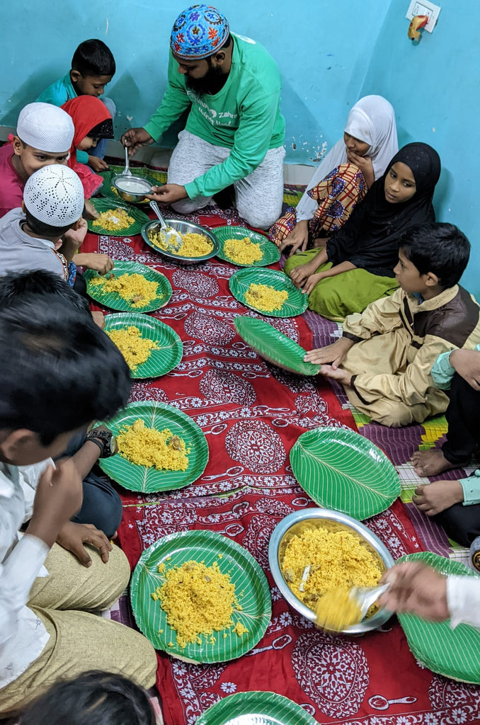 Hyderabad, India - Honoring URS/Union of Sayyidina Imam Hasan al-Mujtaba ع (2nd Holy Imam & Beloved Grandson of Prophet Muhammad ﷺ) by Serving Hot Meals to Local Community's Less Privileged Children & Madrasa/School Children