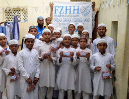 Hyderabad, India - Participating in Holy Qurbani Program & Mobile Food Rescue Program by Processing, Packaging & Distributing Holy Qurbani Meat from 28 Holy Qurbans to Beloved Orphans, Children at Five Madrasas/Schools Children & Less Privileged Families