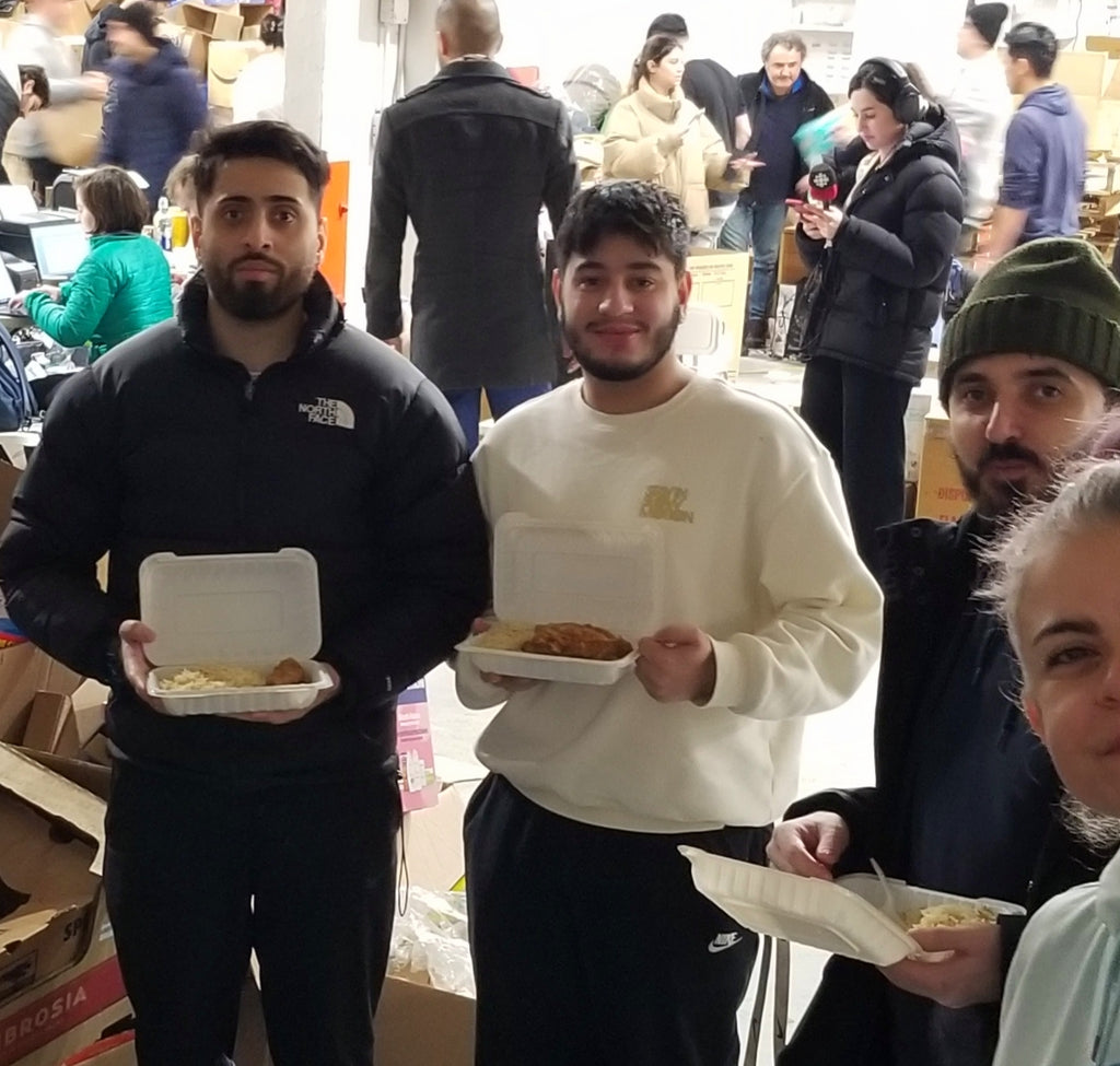 Vancouver, Canada - Participating in Mobile Food Rescue Program by Distributing 50+ Hot Lunches to Local Community's Volunteers Supporting Turkiye's Relief Efforts by Packaging Essential Items