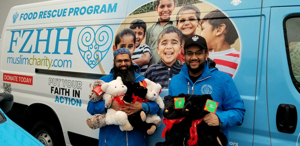 Vancouver, Canada - Participating in Mobile Food Rescue Program by Distributing Fresh Meats, Fresh Produce, Bakery Items, Décor & Teddy Bears to Children at Local Community's Muslim Food Bank Serving 250+ Families